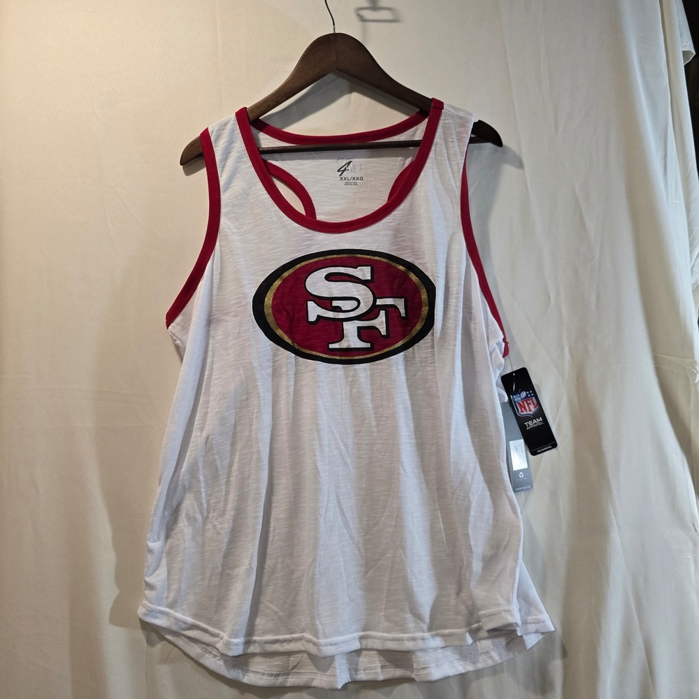 GIII NFL San Francisco 49ers‎ Womens White Red Sleeveless Tank Top XXL